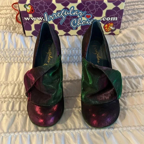 Irregular Choice Alice In Wonderland Limited Edition Purple And Green Pumps - Picture 3 of 7